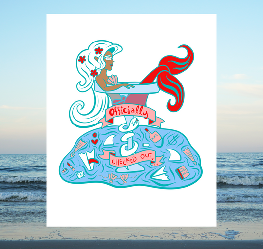 Drunk Mermaid Art Print